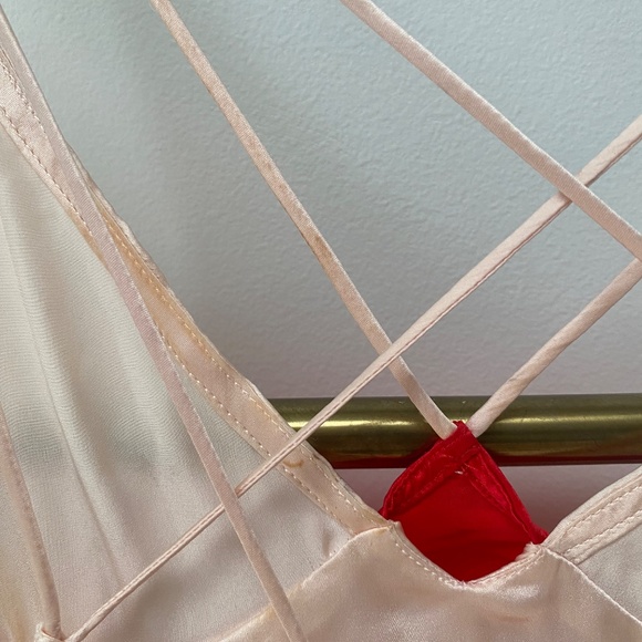 Each X Other Paris Silk Asymmetrical Ruffle Red Nude Straps Dress Sz S RRP $960 - Picture 12 of 13